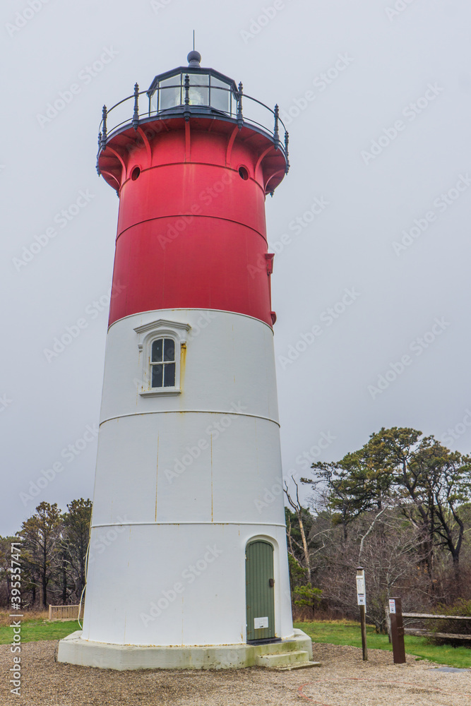 Nauset Light, the famous Cape Cod chips lighthouse, in Cape National Seashore