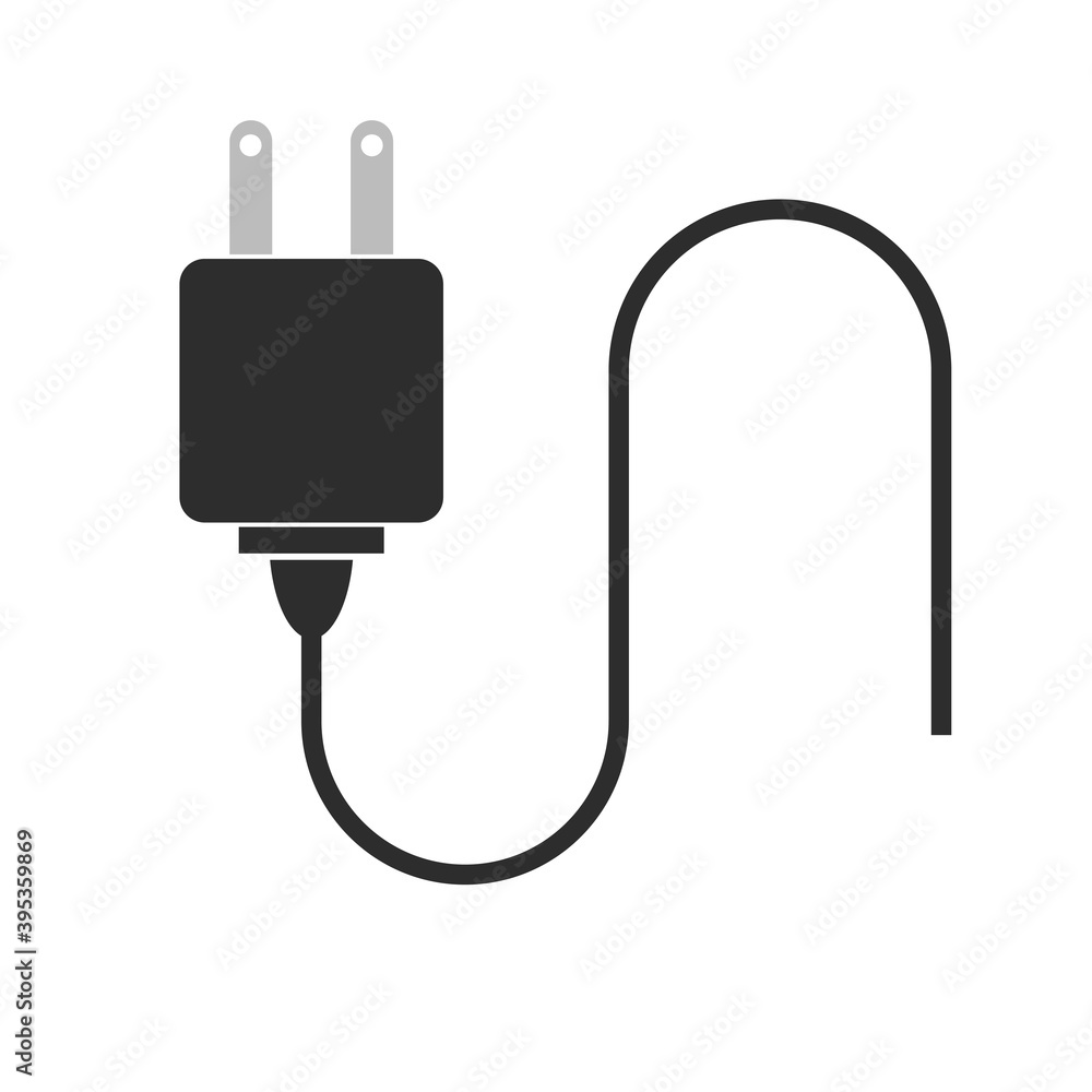 plug icon in black illustration on white plug icon in black illustration on white