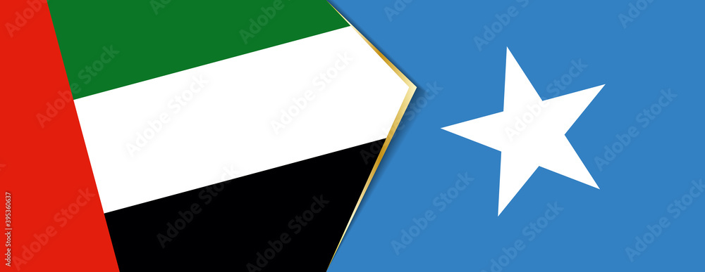 United Arab Emirates and Somalia flags, two vector flags. United Arab Emirates and Somalia flags, two vector flags.