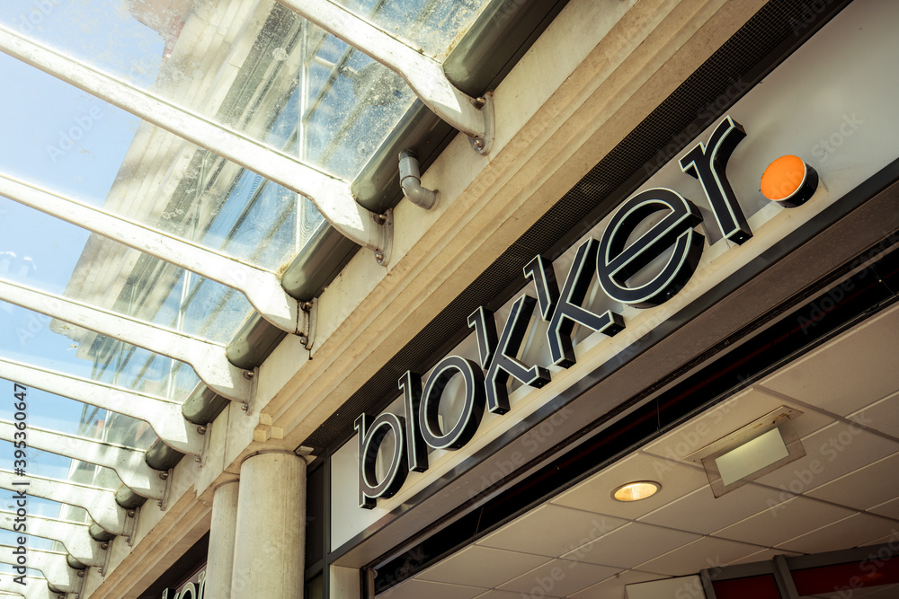 Dordrecht, The Netherlands - March 03, 2019: Close up of the Blokker logo on a storefront Blokker Holding is a Dutch retail group and in household sector. Stock Photo | Adobe
