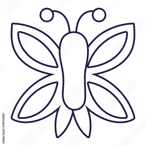 butterfly insect animal in cartoon line icon style