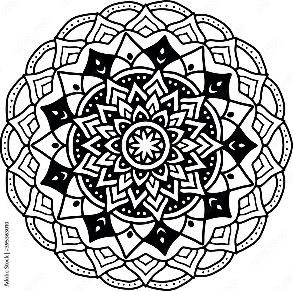 Luxury ornamental mandala Pattern Design Vector Illustration in Black and White color Luxury ornamental mandala Pattern Design Vector Illustration in Black and White color