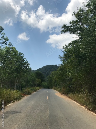 Road through the hills in Phuket, Thailand
