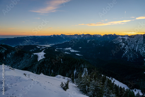 Sunset over a Mountain Range