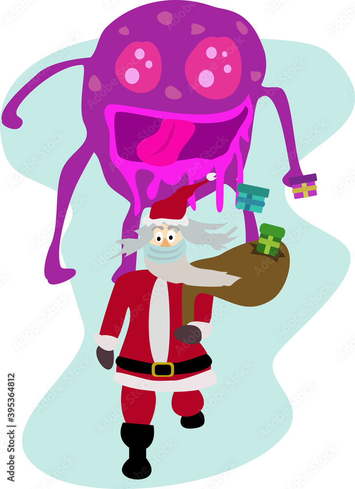 Santa run away from coronavirus Santa run away from coronavirus