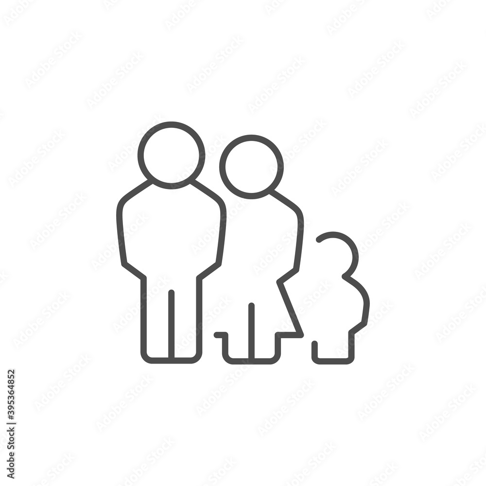 Parents and child line outline icon Parents and child line outline icon