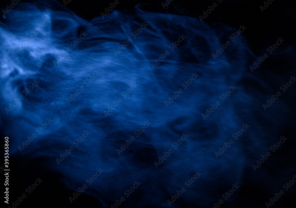 blue smoke on a black background, fog on a dark background blue smoke on a black background, fog on a dark background