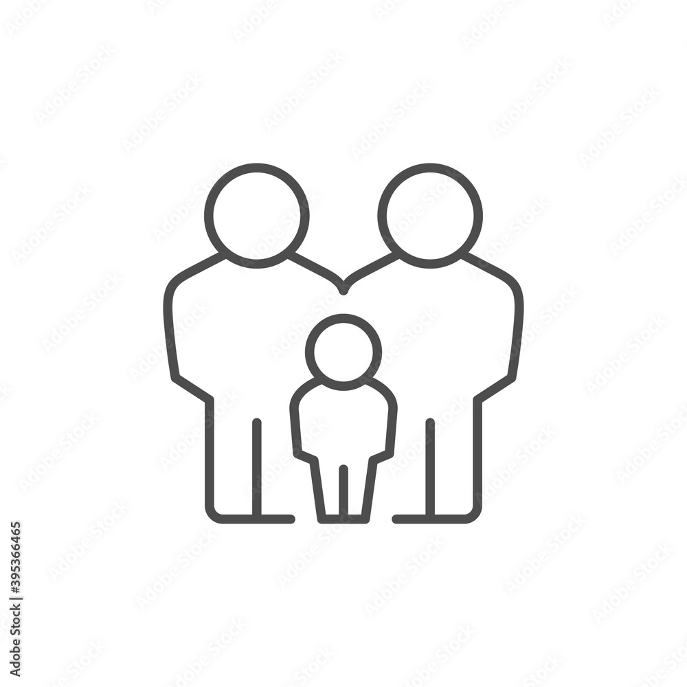Parents and child line outline icon Parents and child line outline icon