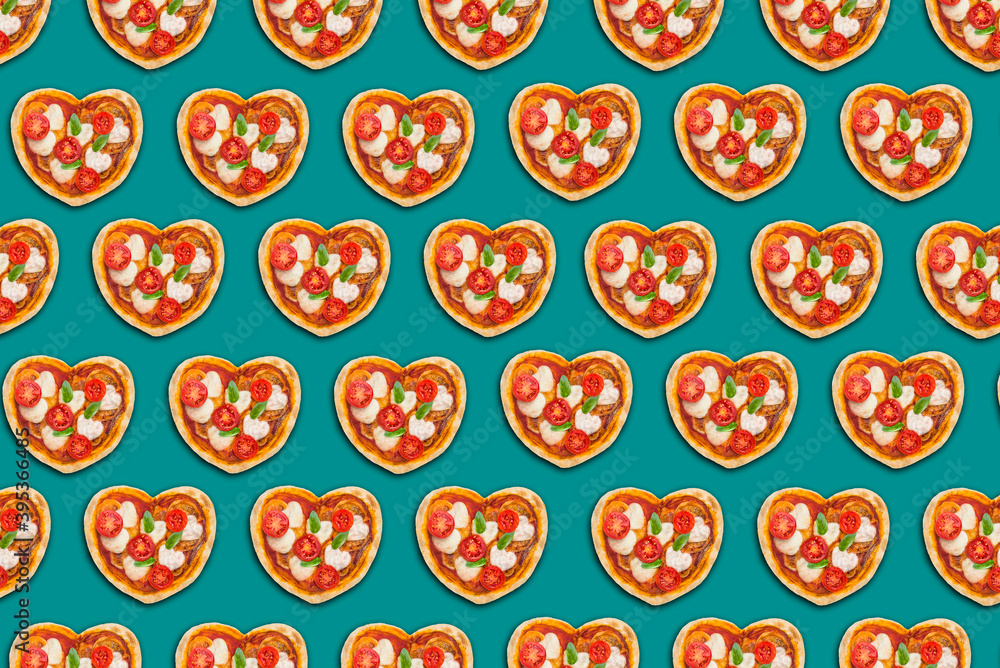 dough pizza with form of heart dough pizza with form of heart