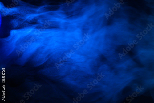 blue smoke on a black background, fog on a dark background