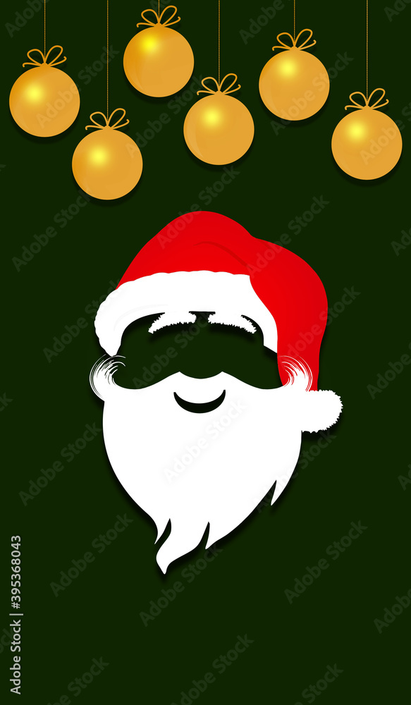 Santa Claus on green background banner