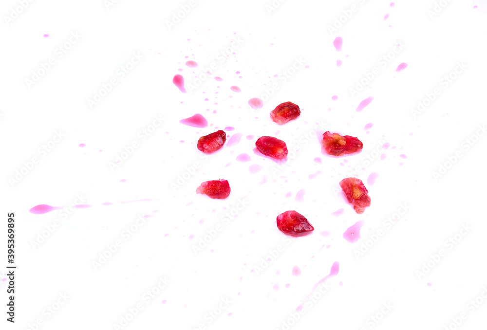 pomegranate Juice extracted on white background. fruit for high Anti-oxidant.