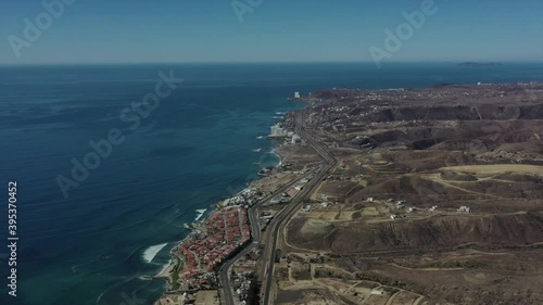 Flight over rosarito beaches in Baja California, Mexico photo
