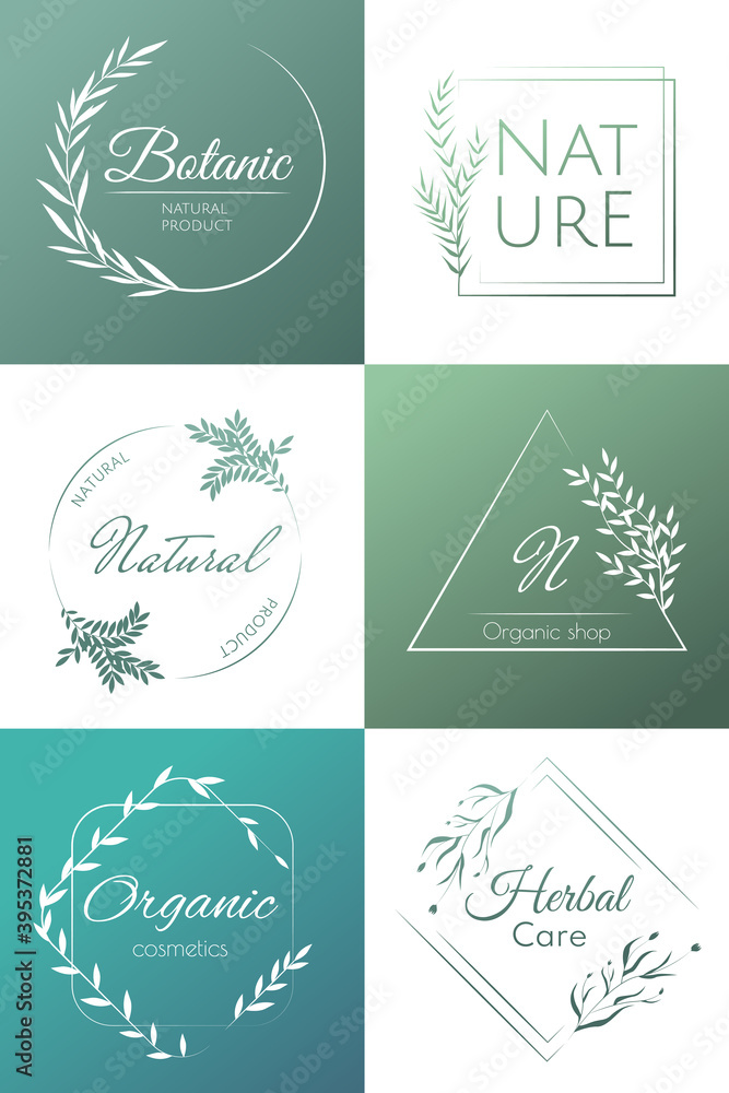 Design organic logos. Natural template for logos