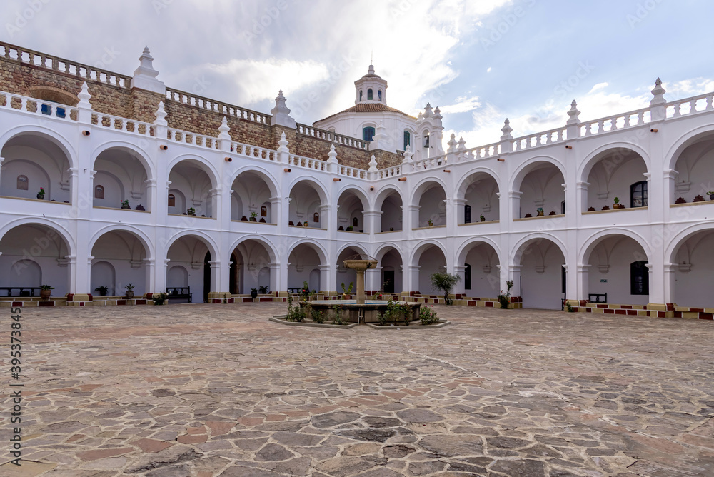 Courtyard of San Felipe de Neri monastery in Sucre, Bolivia