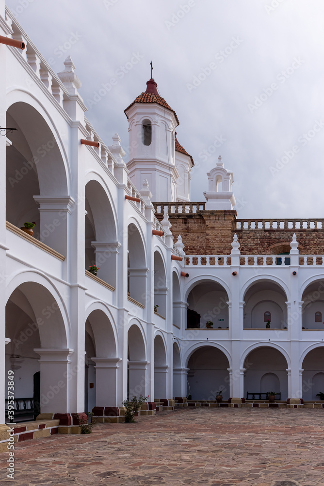 Fototapeta premium Courtyard of San Felipe de Neri monastery in Sucre, Bolivia