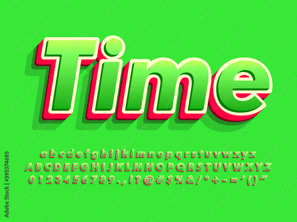 Bold Green Text Effect With Red Extrude Bold Green Text Effect With Red Extrude