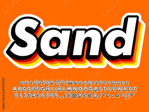 Retro Text Effect With Orange Shadow