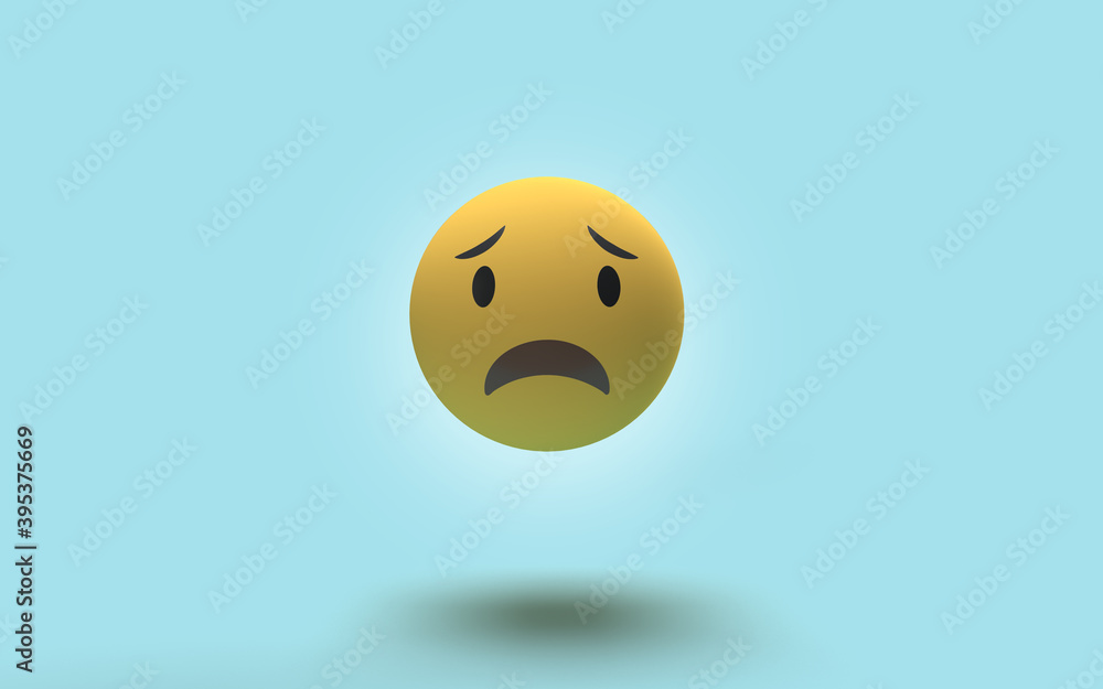 Fototapeta premium émoji avec des sentiments humain sur fond isolé. illustration 3D