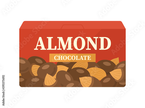 箱に入ったアーモンドチョコレートのイラスト