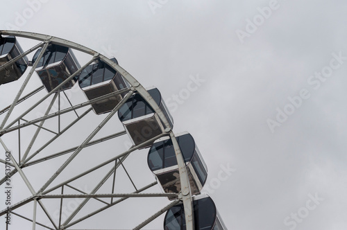 the cabin of the Ferris wheel against the sky