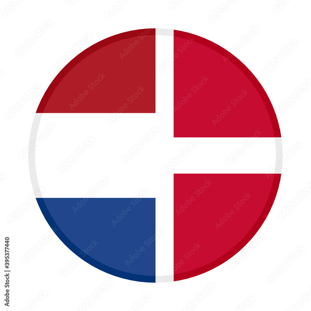 round icon with netherlands and denmark flags, isolated on white background	