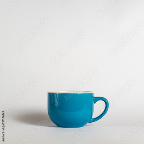 cup for coffee or hot chocolate on white background