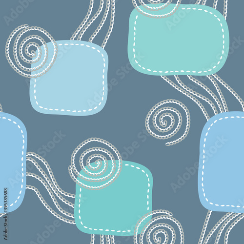 Seamless Pattern with Embroidered Elements.