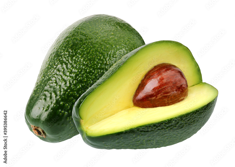 avocados isolated on white background. alligator pear. avocados isolated on white background. alligator pear.