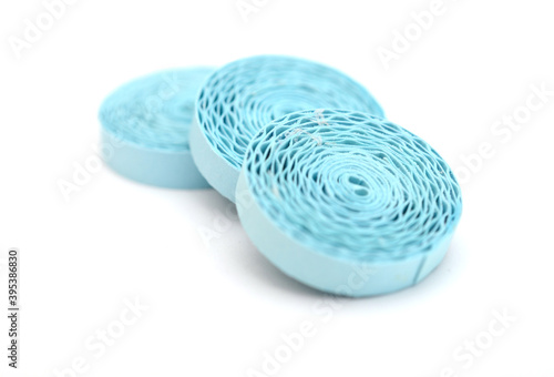 Stacking quilling circle shapes on white