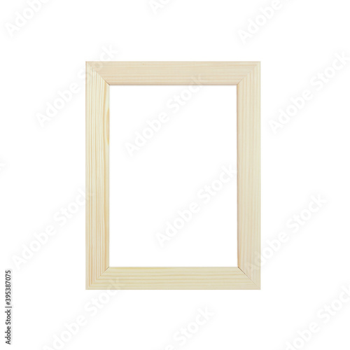 empty wooden frame isolated on a white background.