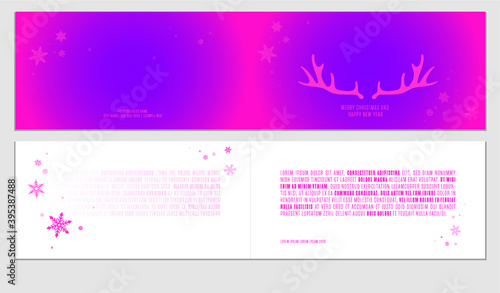 Weihnachten und Neujahr Typografisch auf glänzendem Weihnachtshintergrund mit Winterlandschaft mit Schneeflocken, Licht, Sternen. Frohe Weihnachtskarte. Vektorgrafik