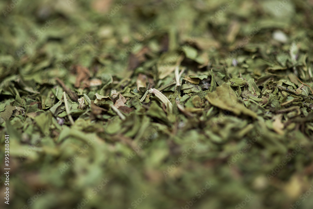 Close-up green dried mint background. Close-up green dried mint background.