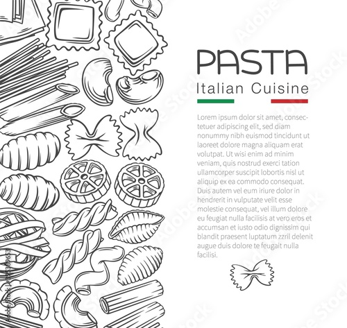 Italian pasta macaroni template page menu