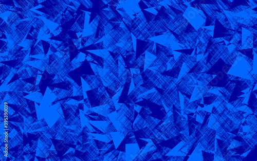 Geometric stylish blue background from a pattern of abstract shapes and lines.Illustration for design decoration and decor.
