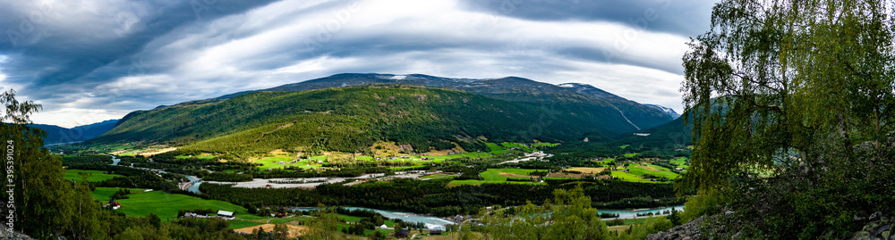 Beautiful Landscape around Otta river near Fossbergom, Garmo, Norway, Scandinavia