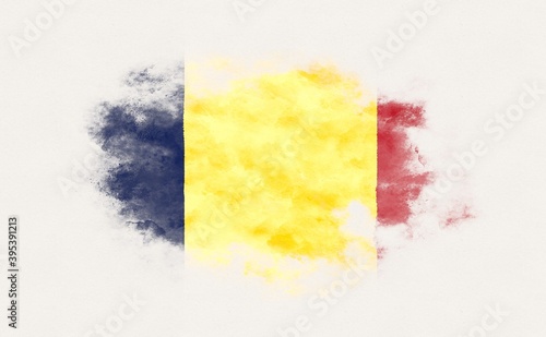 Painted national flag of Chad.