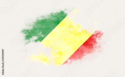 Painted national flag of the Republic of the Congo.