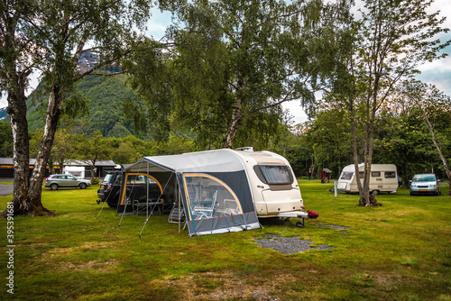 Vászonkép Cozy camping for campers in Norway