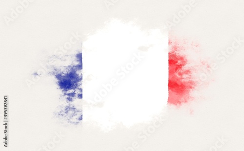 Painted national flag of France. photo