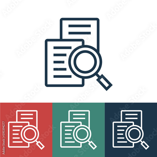 Linear vector icon with study documents