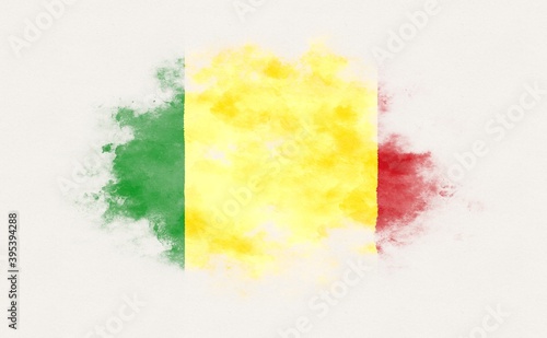 Painted national flag of Mali.