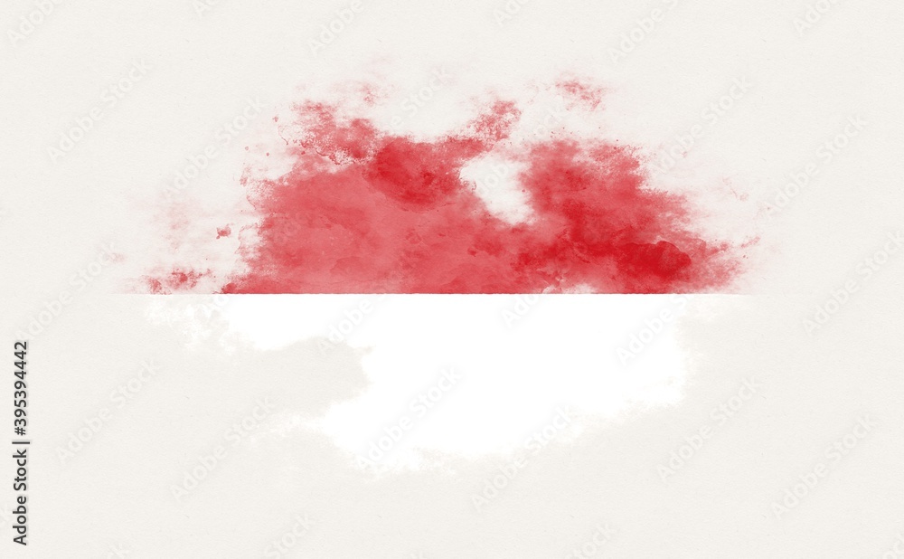 Painted flag of Monaco. Painted flag of Monaco.