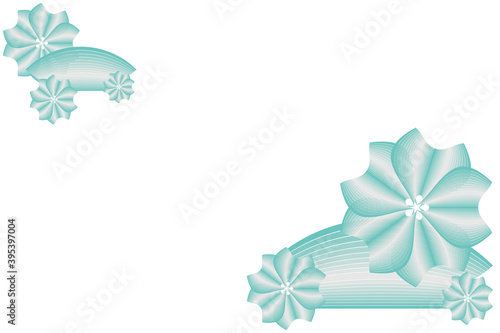 花と扇のモチーフ、和風イメージ素材