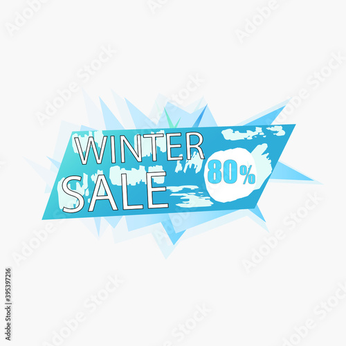 banner winter sale, new year sale vector graphics