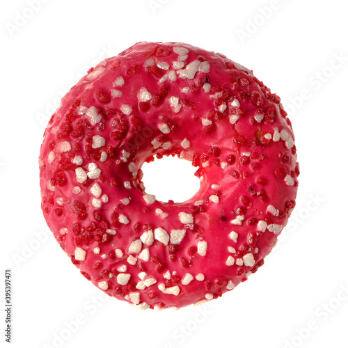 One appetizing American donut on white background isolated