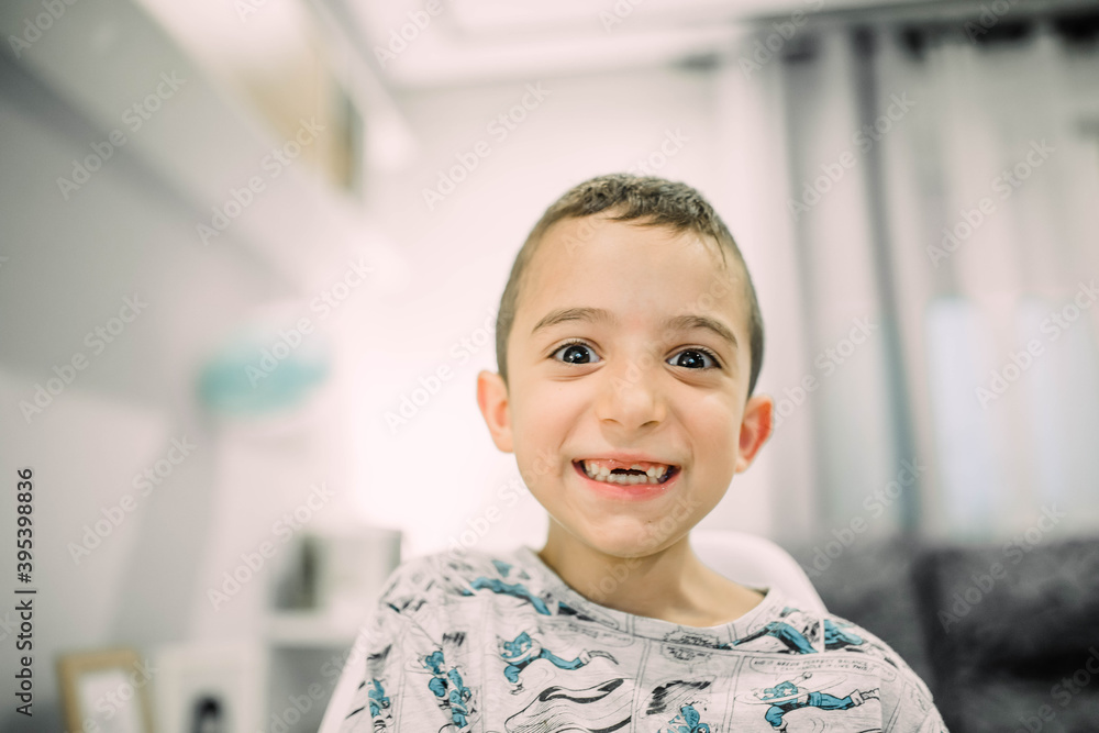 happy expression of a child with milk teeth happy expression of a child with milk teeth