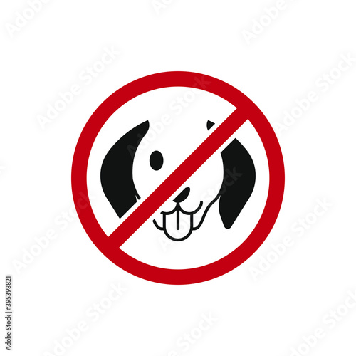 No dogs allowed sign isolated on white background. Vector illustration