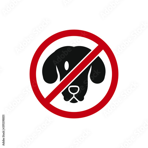 No dogs allowed sign isolated on white background. Vector illustration