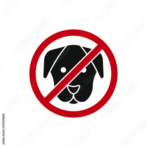 No dogs allowed sign isolated on white background. Vector illustration
